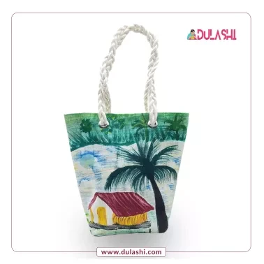 Hand Printed Jute Made Tote Bag
