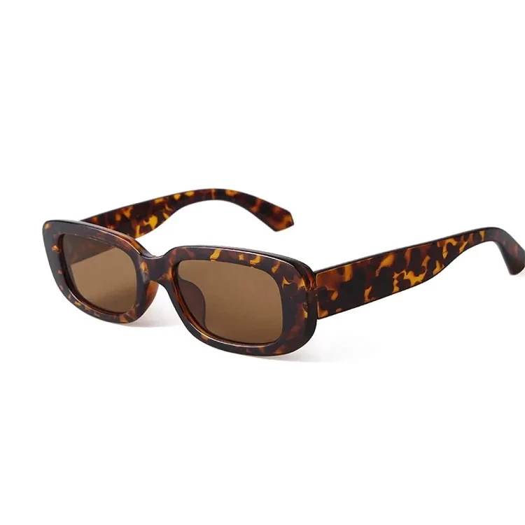 Retro Women Sunglasses Small Rectangle Frame Sun Glasses UV400 Protection Eyewear Square Travel Beach Trendy Eyeglasses