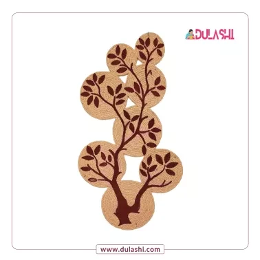 Hand Painted Tree Design Jute Wall Decor