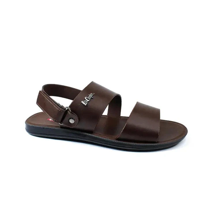 Lee Cooper Men's Sandals - Comfortable Brown Artificial Leather, Casual Style.