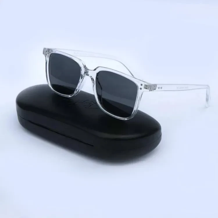 Casual Sunglasses for Men - Black Lens White Frame Sun Glass