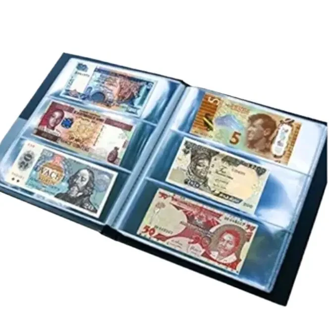 60 Collection Storage Penny Pockets Money Album Book Collecting Money Holders Paper Money Album Photo Album (Multicolor)