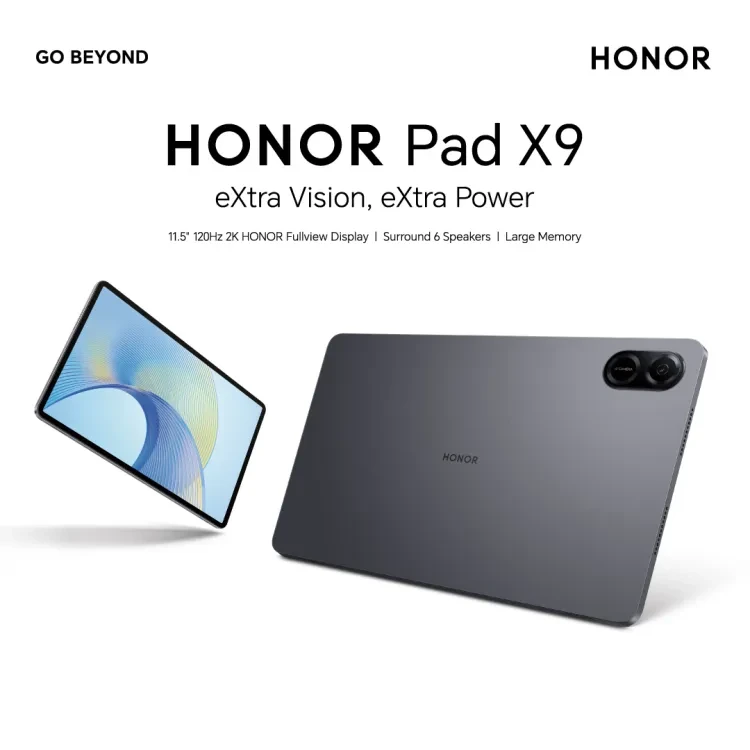 HONOR PAD X9 Display 11.5" 120Hz 2K HONOR Fullview Display 6 Speakers Qualcomm Snapdragon 685 (6 nm) RAM 4GB ROM 128GB WiFi 7250 mAh Battery- Space Gray 1 year Warranty