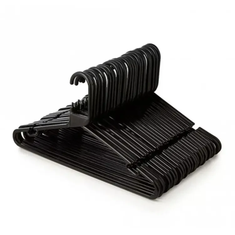 Normal Plastic Hanger 12 pcs - Black